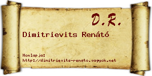 Dimitrievits Renátó névjegykártya