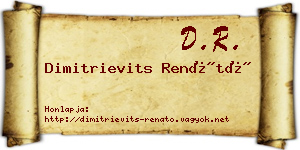 Dimitrievits Renátó névjegykártya